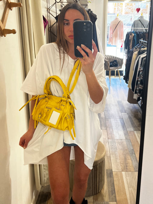 Bale mini bag con tracolla gialla (15x22cm)