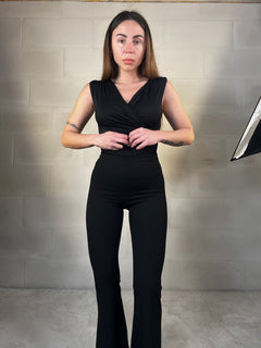 Pantalone extra flare elasticizzato
