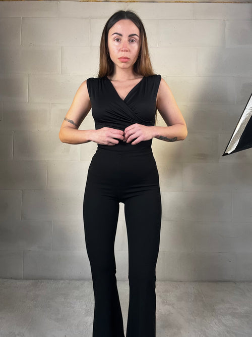 Pantalone extra flare elasticizzato
