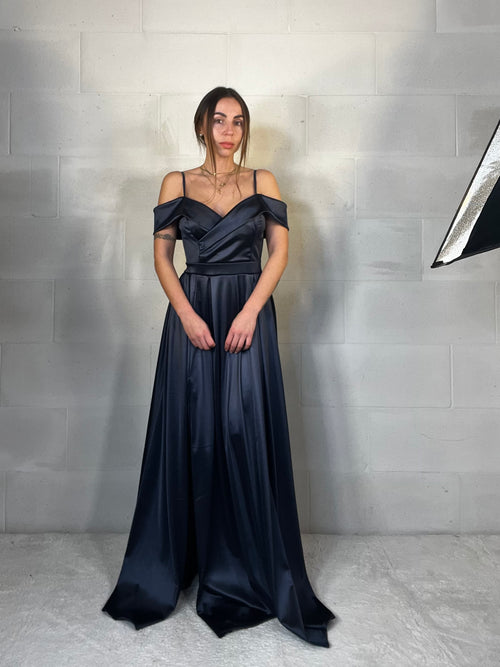 Maxi abito da cerimonia blu notte Matilda
