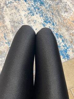 Leggings felpato metallizzato nero