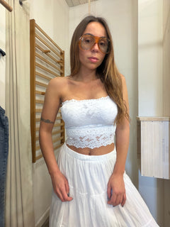 Top pizzo bianco