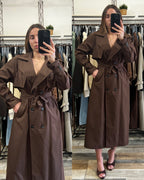 Trench lungo marrone