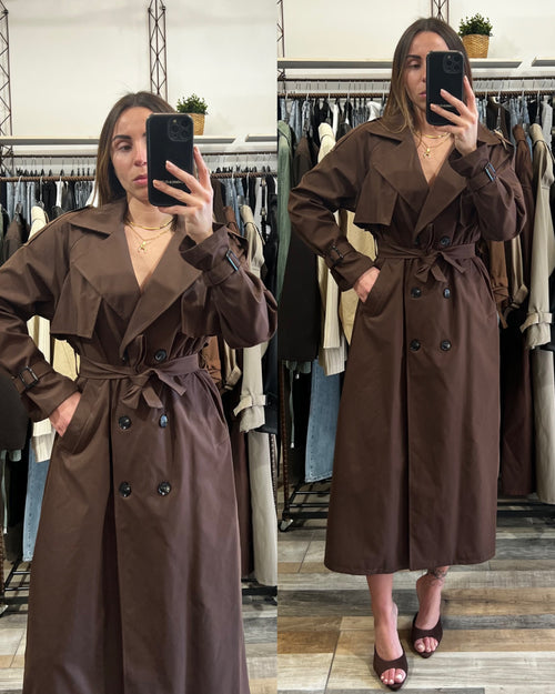 Trench lungo marrone