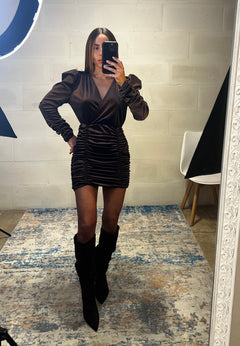 Dress in velluto marrone Matilda