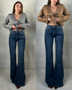 Denim elasticizzato flare