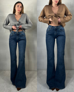 Denim elasticizzato flare