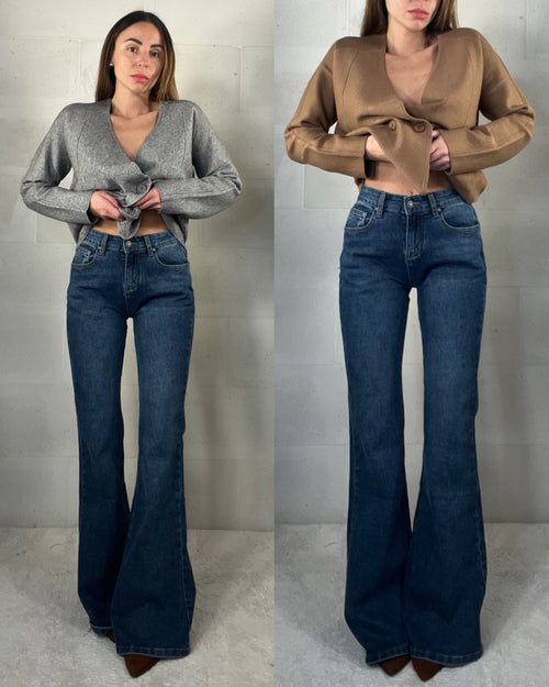 Denim elasticizzato flare