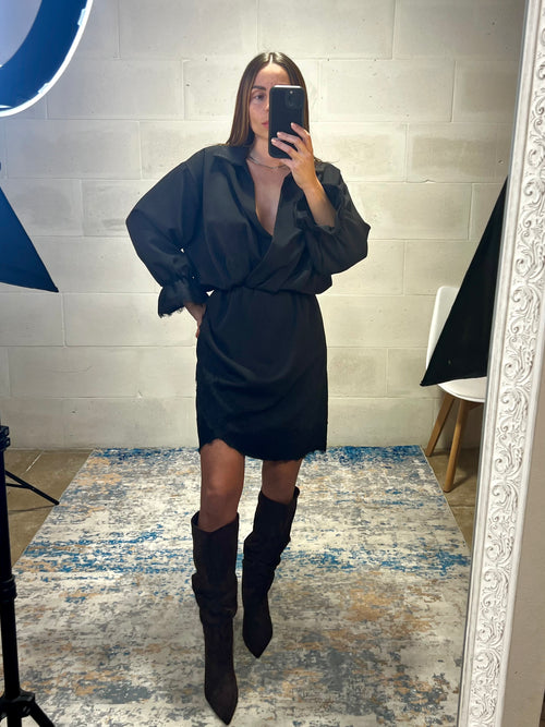 Dress bordi in pizzo nero