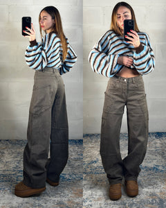 Denim baggy tasconi marrone