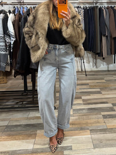 Denim baggy lavaggio extra chiaro