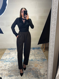 Pantalone baggy in velluto marrone