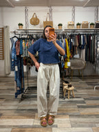 Pantalone in 95% cotone Army beige chiaro
