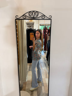 Kimono in seta turchese