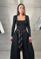 Body scollo quadrato Atena nero