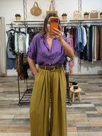 Camicetta in 95% seta viola