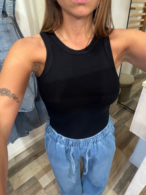 Canotta basic nera 95% viscosa