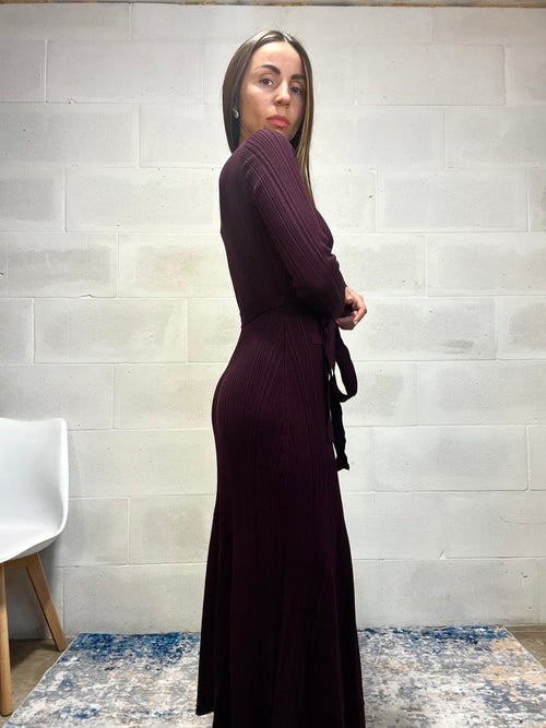 Maxi abito in filo prugna Cherie