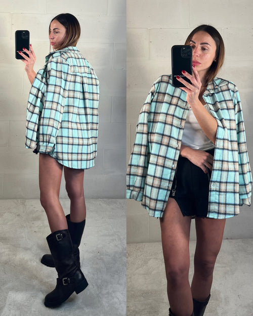 Camicetta in flanella tartan tiffany