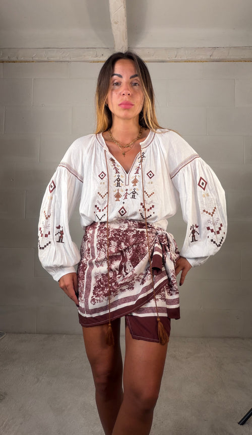 Blusa Tahiti 80% cotone 20% lino