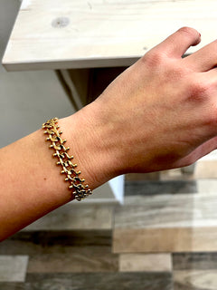 Bracciale maglia piatta dorato