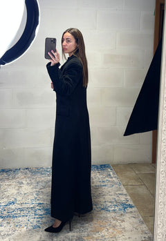 Maxi cappotto sfiancato ultra lungo 50% lana