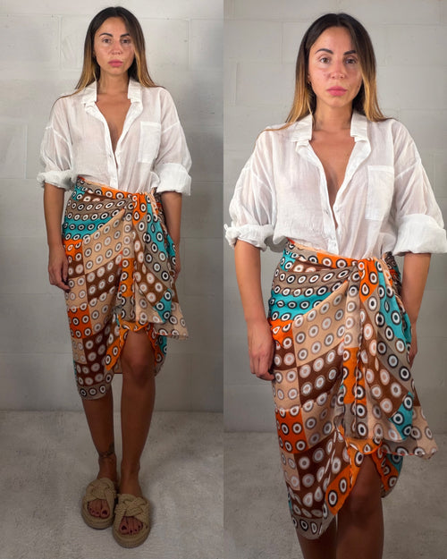 Pareo o maxi foulard in 100% viscosa Angelica arancio
