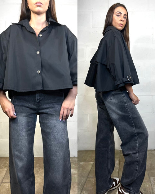 Trench svasato nero