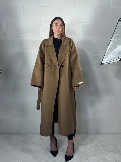 Cappotto over top quality HAND MADE 48% lana cammello