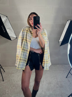 Camicetta in flanella tartan gialla