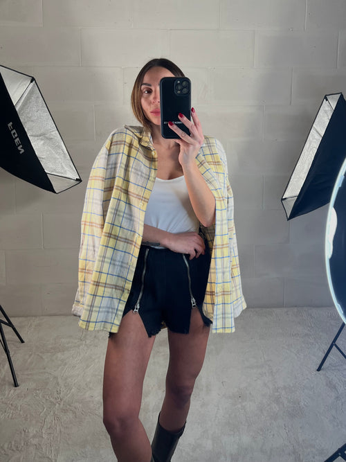 Camicetta in flanella tartan gialla