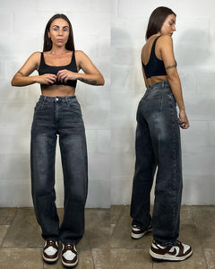 Jeans balloon fit grigio scuro