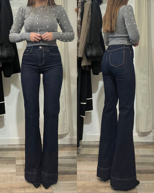 Denim elasticizzato Flare - 5 kg lavaggio blu scuro