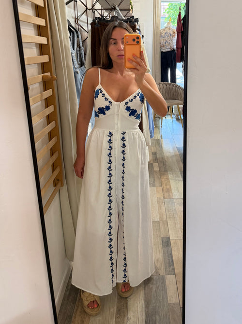 Maxi abito Capri in 100% cotone