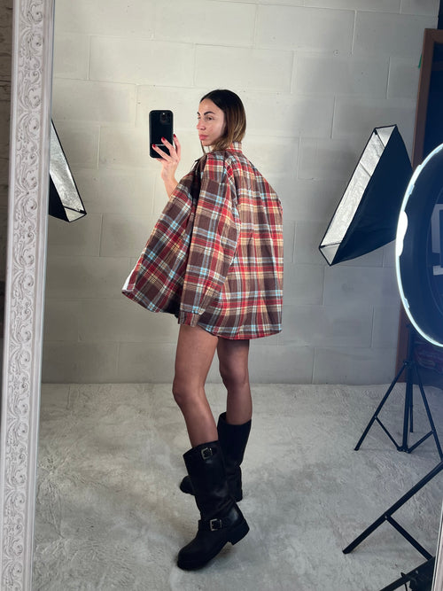 Camicione imbottito interno caldo effetto Teddy multicolore