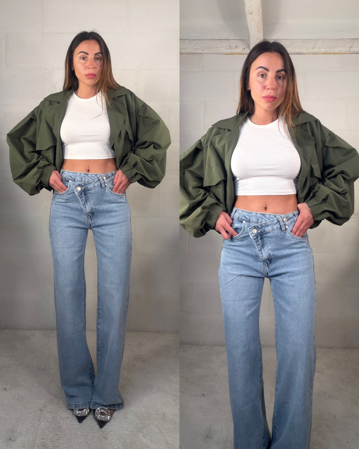 Denim chiusura laterale