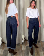 Denim mom fit ultra comfy lavaggio blu notte