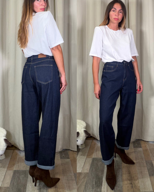 Denim mom fit ultra comfy lavaggio blu notte