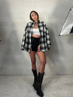 Camicione imbottito interno caldo effetto Teddy nero