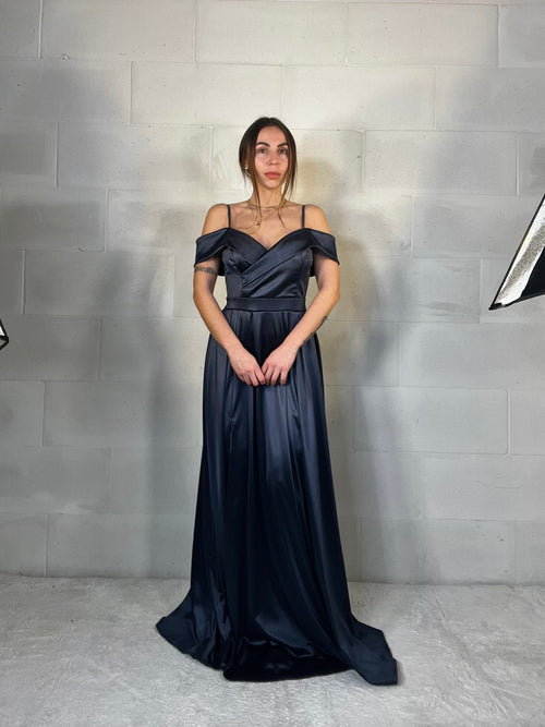 Maxi abito da cerimonia blu notte Matilda