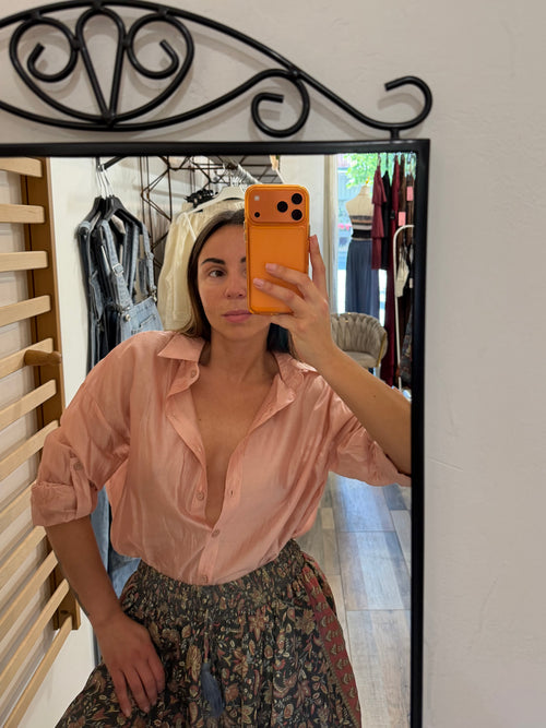 Camicetta in 95% seta rosa