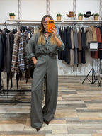 Pantalone sartoriale Dubai verde fumo