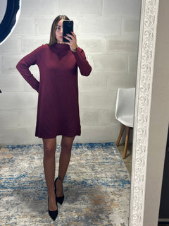 Angel dress simil lana rasata bordeaux