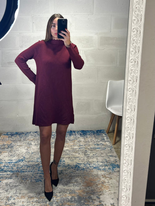 Angel dress simil lana rasata bordeaux