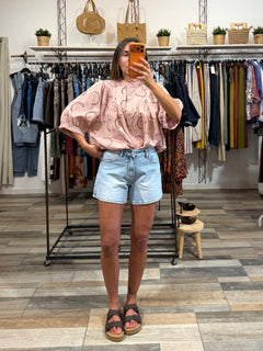 Short in Denim gamba larga lavaggio chiaro
