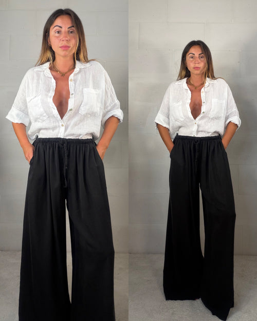 Pntalone in 100% viscosa ultra comfy nero
