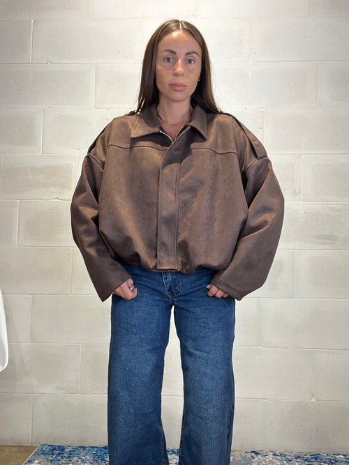 Giacca scamosciata Trend marrone