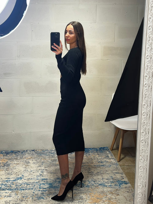 Dress cut-out frontale simil lana Victoria