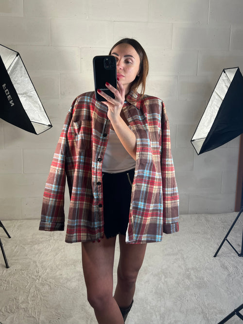 Camicione imbottito interno caldo effetto Teddy multicolore