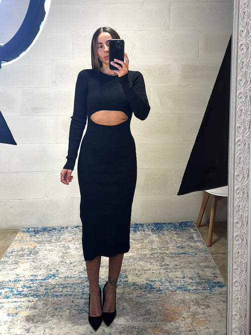 Dress cut-out frontale simil lana Victoria